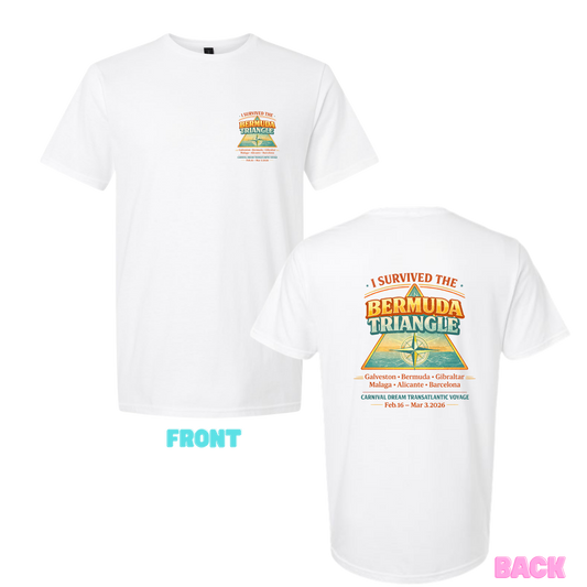 I Survived The Bermuda Triangle - Carnival Dream Galveston, TX to Barcelona,  Transatlantic February 16 - March 3, 2026 Cruise Ringspun Cotton Short Sleeve T-Shirt