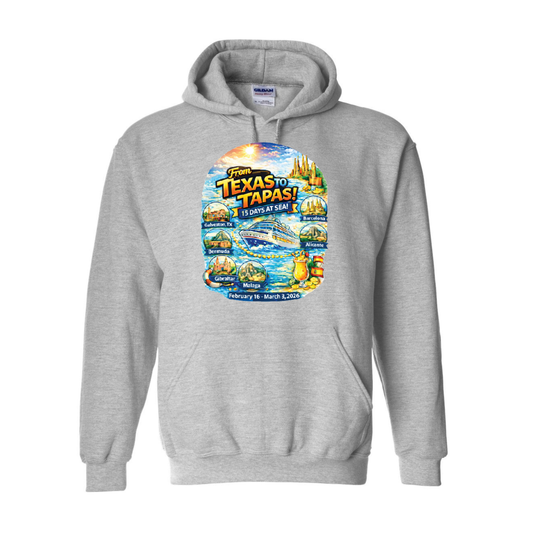 From Texas To Tapas - Carnival Dream Galveston, TX to Barcelona, Transatlantic February 16 - March 3, 2026 Cruise HeavyBlend Hooded Sweatshirt