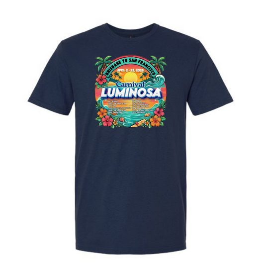 Carnival Luminosa Brisbane to San Francisco Transpacific April 2 - 23, 2026 Cruise Ringspun Cotton Short Sleeve T-Shirt