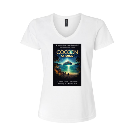 Cocoon Cruise - Carnival Dream Galveston, TX to Barcelona, Transatlantic February 16 - March 3, 2026 Cruise Women's Softstyle® V-Neck T-Shirt